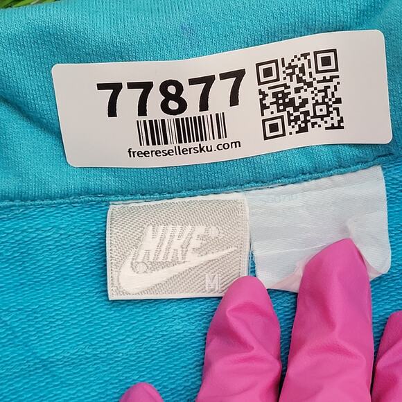 Vintage 80s NIKE Sweatshirt Womens Medium 22x22 Boxy Blue - Picture 8 of 16